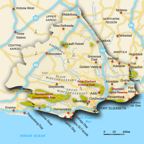 Clickable map of accommodation in Western Region